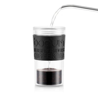 Bodum Plastic Travel Mug Cafetiere Press 0.35L with Spare Lid K11102-01 - Black
