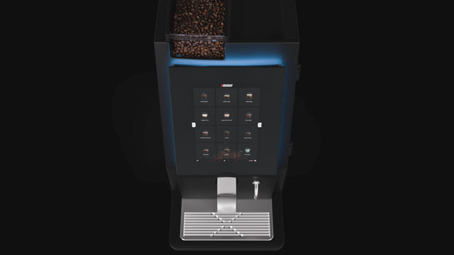 Bravilor Esprecious 22 Bean-to-Cup Coffee Machine – modern design with user-friendly touchscreen, dual canisters for coffee beans and instant ingredients, automatic rinsing program, and capacity for up to 220 cups per day. Perfect for large-scale environments.