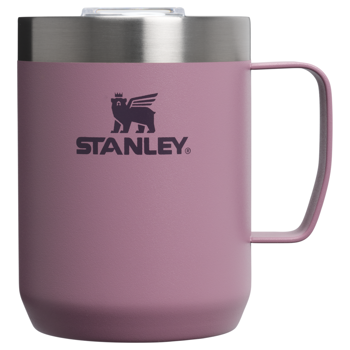 Stanley Everyday Camp Mug 0.23L in Purple Smoke with handle and clear lid