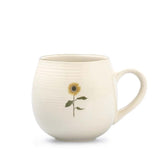 Sophie Allport Sunflower 500ml stoneware mug with yellow sunflower illustration and green rim