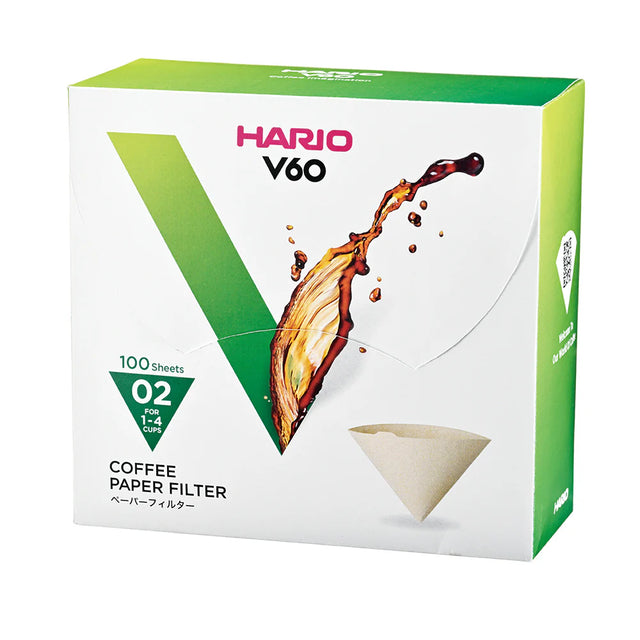 Hario V60 Coffee Filter Papers Size 02 - Brown (100 pack Boxed)