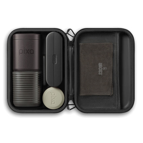 Open Wacaco Pixapresso protective case holding the brewer and accessories