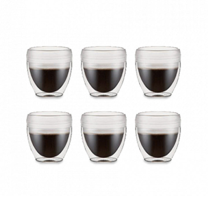 Bodum, Bodum Pavina Outdoor Set of 6 Double Wall Tumblers, 0.25l, 8oz, 11848-10SA-12, Redber Coffee