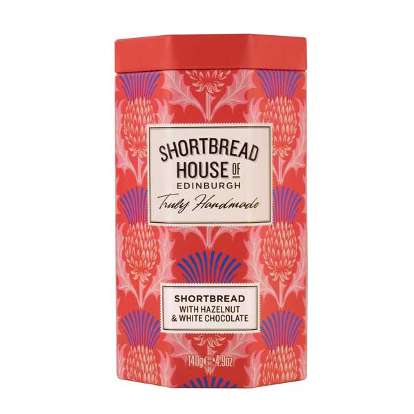 Shortbread House of Edinburgh, Shortbread House of Edinburgh - Handmade Shortbread with Hazelnut and White Chocolate 140g, Redber Coffee