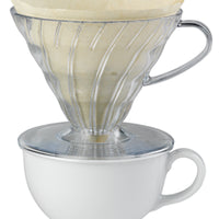 Hario, Hario V60 01 (1 Cup) Plastic Coffee Dripper - Clear, Redber Coffee