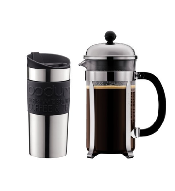 Bodum, Bodum Chambord Set - Cafetiere 1 L & Vacuum Travel Mug - K11068-01, Redber Coffee