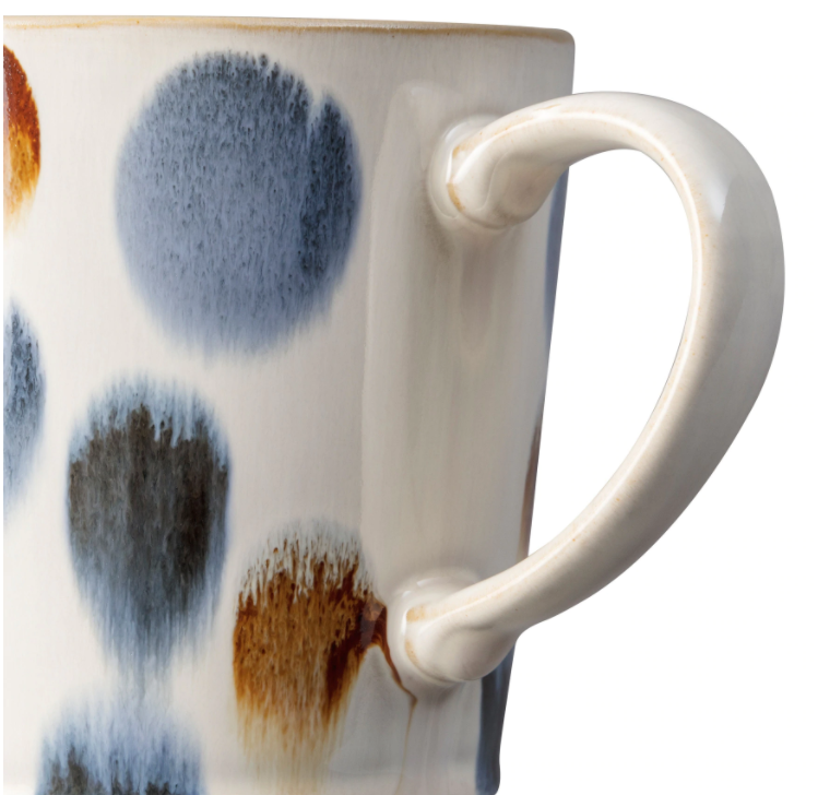 Denby, Denby Brown Spot Painted Large Mug, Redber Coffee
