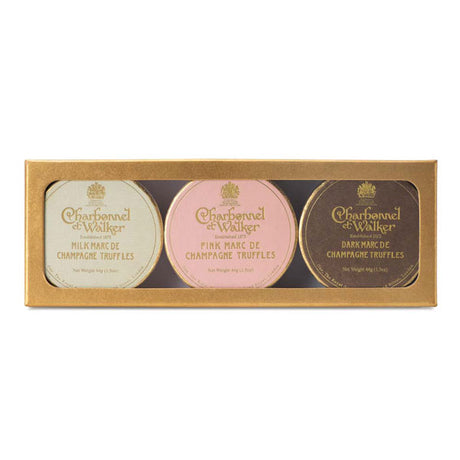 Charbonnel Et Walker, Charbonnel Et Walker Marc de Champagne Mini Truffle Trio Gift Set, Redber Coffee