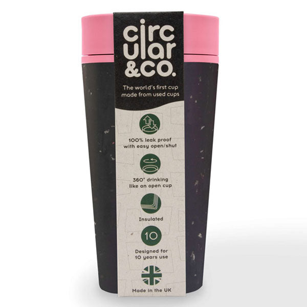 Circular&Co, Circular&Co Recycled Travel Mug 12oz - Black & Giggle Pink, Redber Coffee