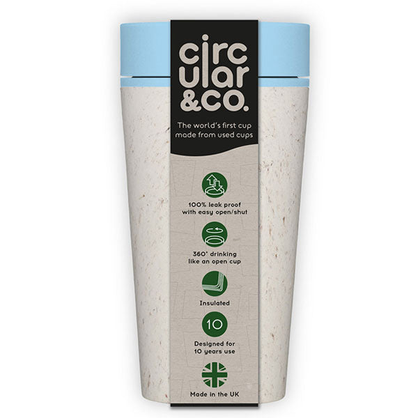 Circular&Co, Circular&Co Recycled Travel Mug 12oz - Cream & Faraway Blue, Redber Coffee