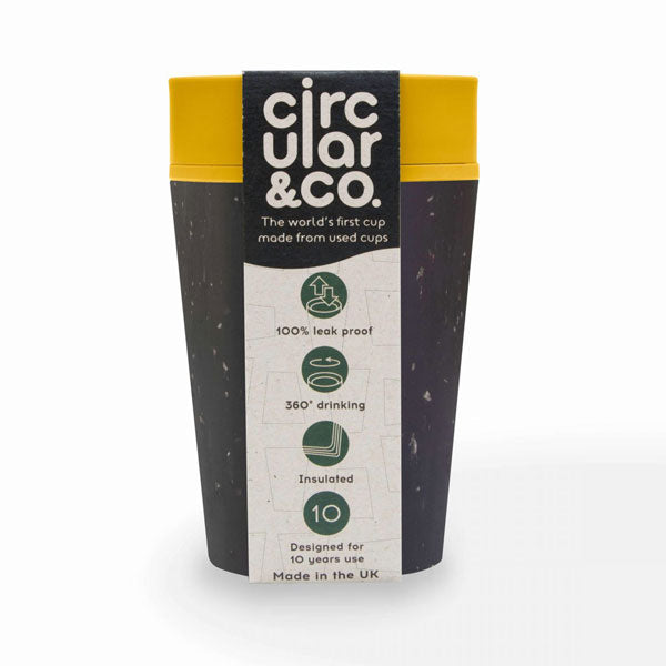 Circular&Co, Circular&Co Travel Cup- 8oz - Black & Electric Mustard, Redber Coffee