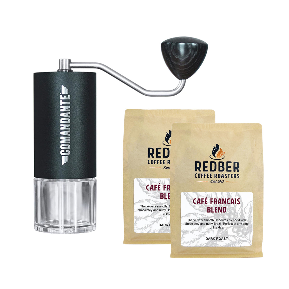 Comandante, Comandante C40 Nitro Blade Coffee Grinder MK4 (Black) with 2 x 250g Free Coffee, Redber Coffee