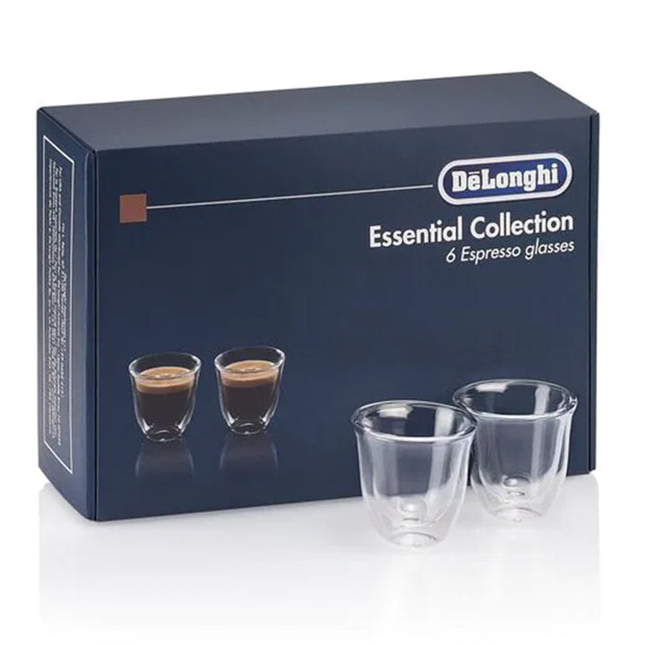DeLonghi, De'Longhi Essentials Collection, Set of 6 Espresso Glasses, Redber Coffee