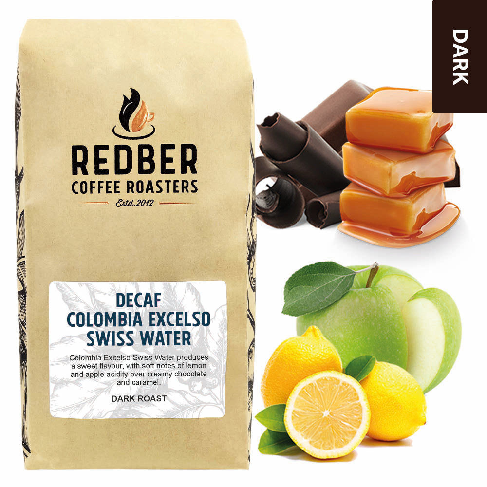 Redber, DECAF COLOMBIA EXCELSO SWISS WATER - Dark Roast, Redber Coffee