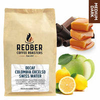 Redber, DECAF COLOMBIA EXCELSO SWISS WATER - Medium-Dark Roast, Redber Coffee