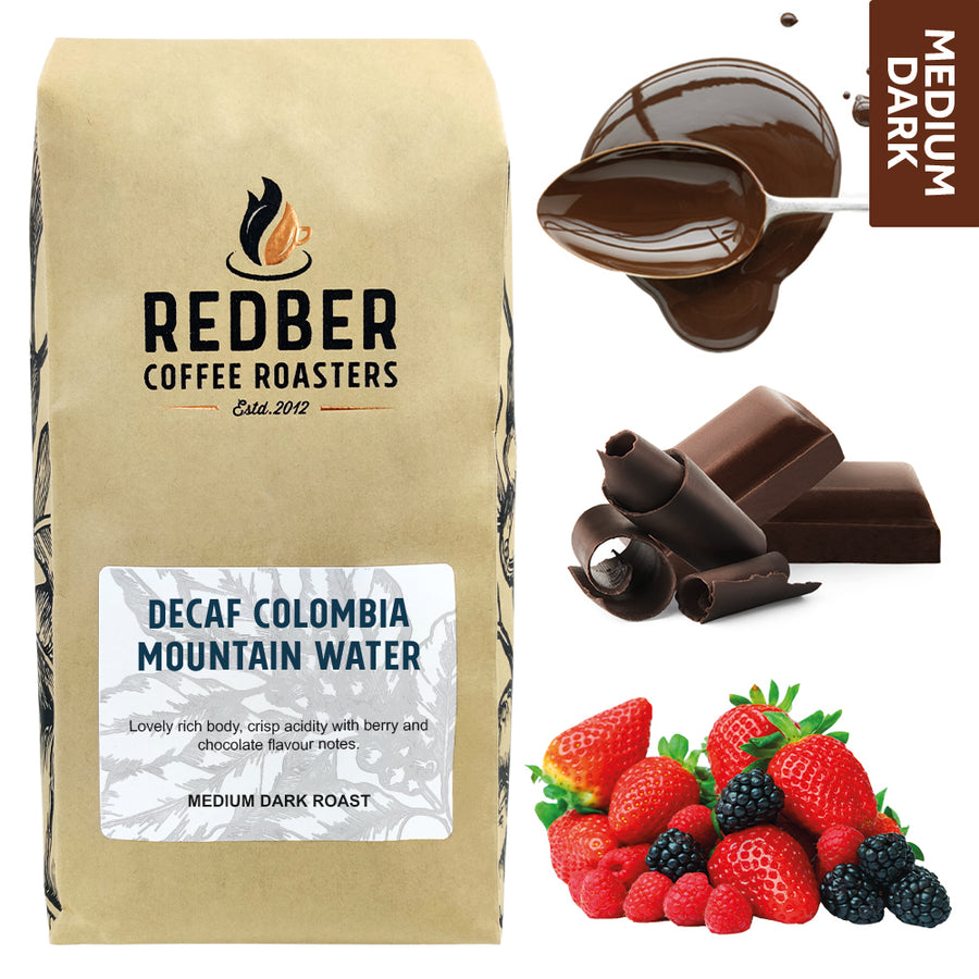 Redber, COLOMBIA MEDELLIN DECAF MOUNTAIN WATER - Medium-Dark Roast, Redber Coffee
