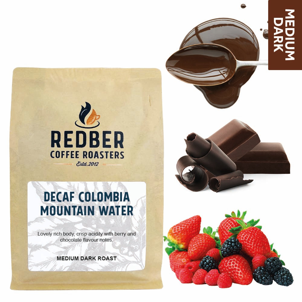 Redber, COLOMBIA MEDELLIN DECAF MOUNTAIN WATER - Medium-Dark Roast, Redber Coffee