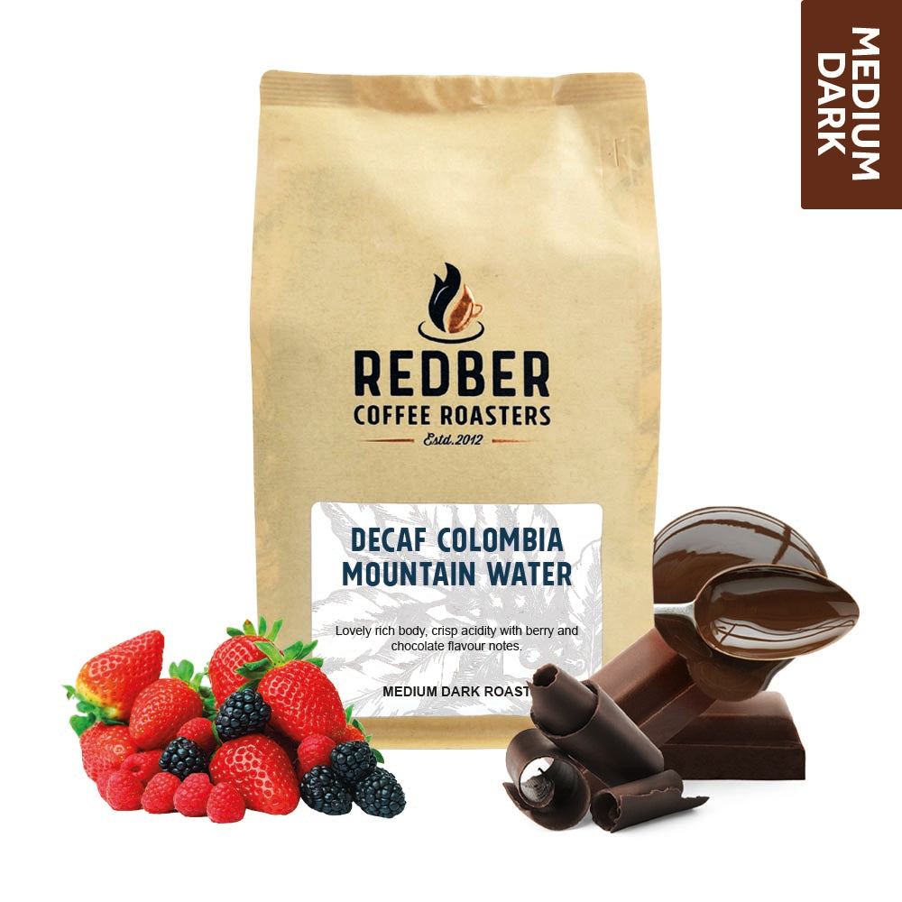 Redber, COLOMBIA MEDELLIN DECAF MOUNTAIN WATER - Medium-Dark Roast, Redber Coffee
