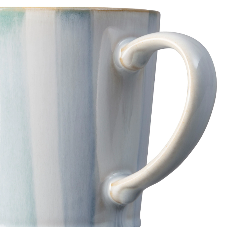 Denby, Denby Blue Stripe Painted Large Mug, Redber Coffee