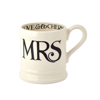 Emma Bridgewater, Emma Bridgewater Black Toast 'Mr & Mrs' Set of 2 Mugs - 1/2 Pint, Redber Coffee
