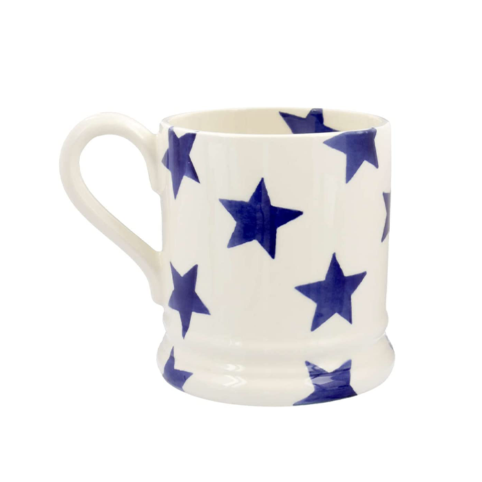 Emma Bridgewater, Emma Bridgewater Blue Star Mug - 1/2 Pint, Redber Coffee