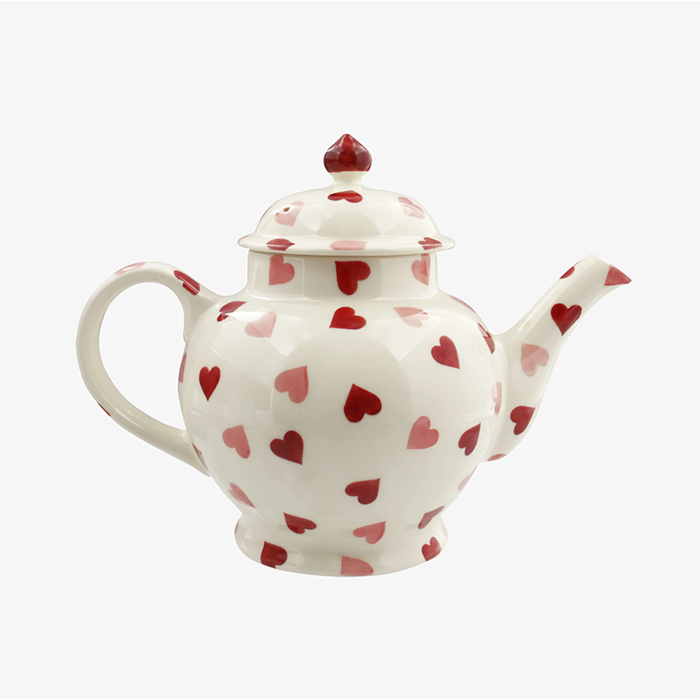 Emma Bridgewater, Emma Bridgewater Pink Hearts Teapot - 4 Mug, Redber Coffee