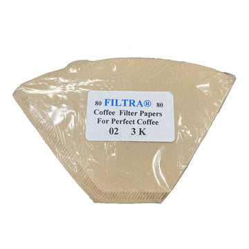 Midwest Market Force, Filtra Paper Coffee Filters 02 3K, Size 2-3 Cups Brown, 80pcs, Redber Coffee