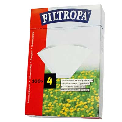 Filtropa, Filtropa White 4 Cup Coffee Paper Filters (100pcs), Redber Coffee