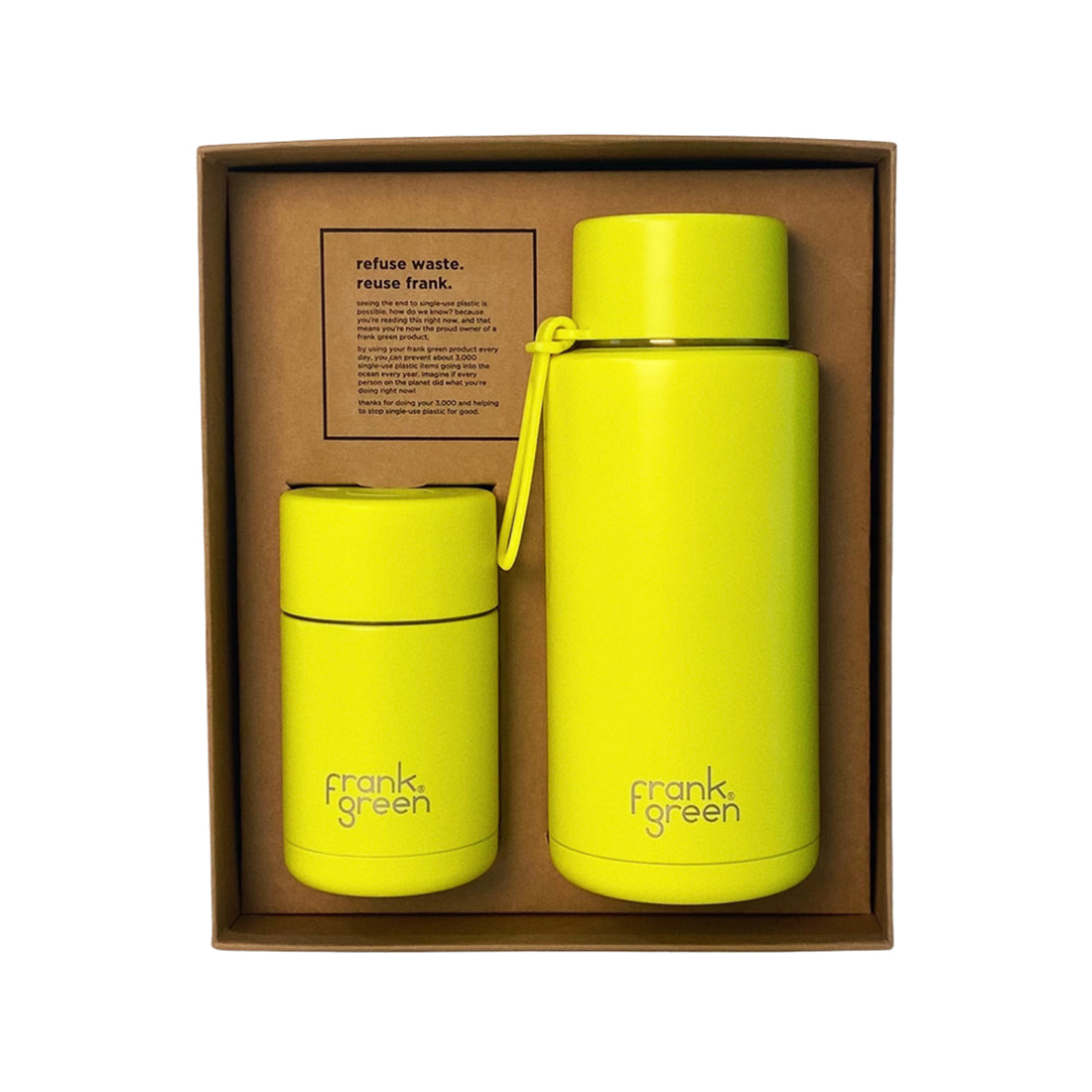 Frank Green My Eco Ceramic Cup Gift Set Neon Yellow Redber Coffee
