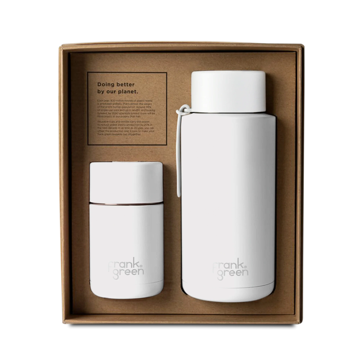 Frank Green, Frank Green My Eco Ceramic Cup Gift Set - Cloud, Redber Coffee
