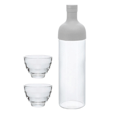 Hario, Hario Filter in Bottle and Tea Glass Set - Pale Grey, Redber Coffee