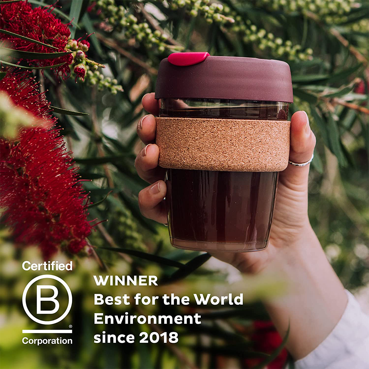 KeepCup, KeepCup Brew Cork Glass Reusable Coffee Cup L 16oz/454ml - Filter, Redber Coffee