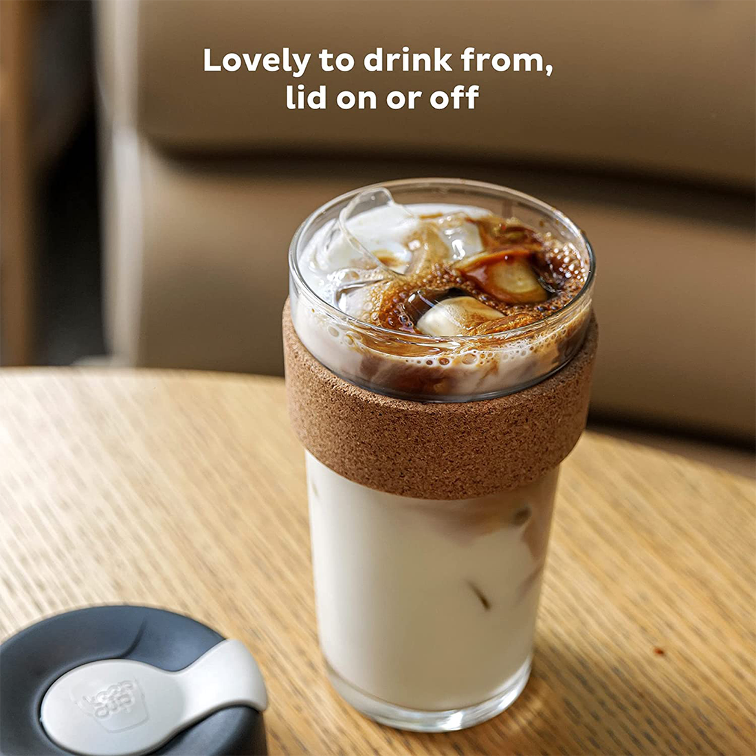 KeepCup Brew Cork Glass Reusable Coffee Cup L 16oz/454ml Filter