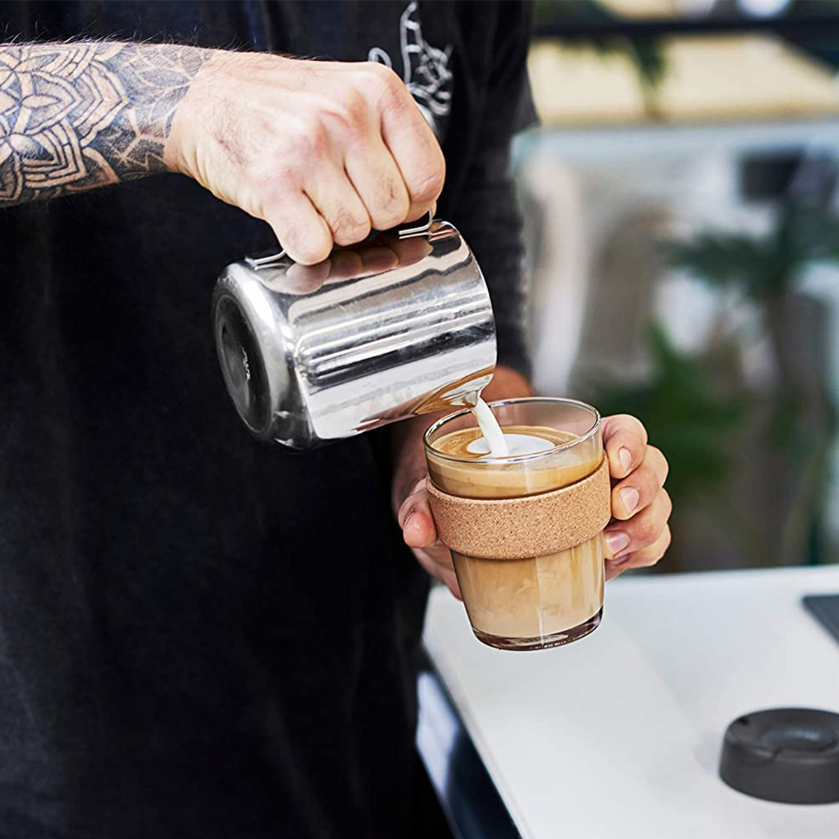 KeepCup, KeepCup Brew Cork Glass Reusable Coffee Cup M 12oz/340ml - Eventide, Redber Coffee