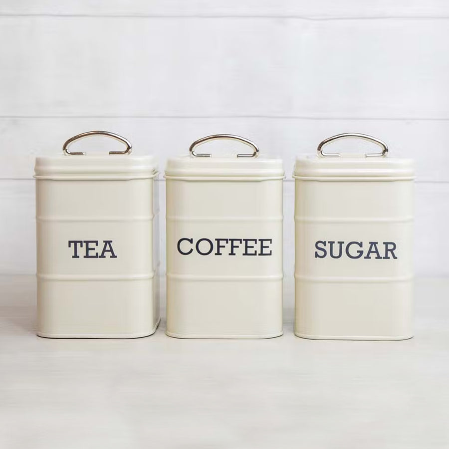 KitchenCraft, KitchenCraft Living Nostalgia Tea, Coffee & Sugar Canisters - Antique Cream, Redber Coffee