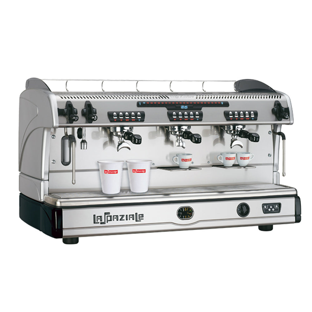 Upgrade your café with the La Spaziale S5 EK, a commercial semi-automatic espresso machine designed for high-performance coffee service. Featuring energy-efficient technology, programmable buttons, and dual pressure gauges, it’s ideal for busy cafés, bars, and restaurants. Available in 2, 3, or 4 group models, the S5 EK ensures consistent quality.