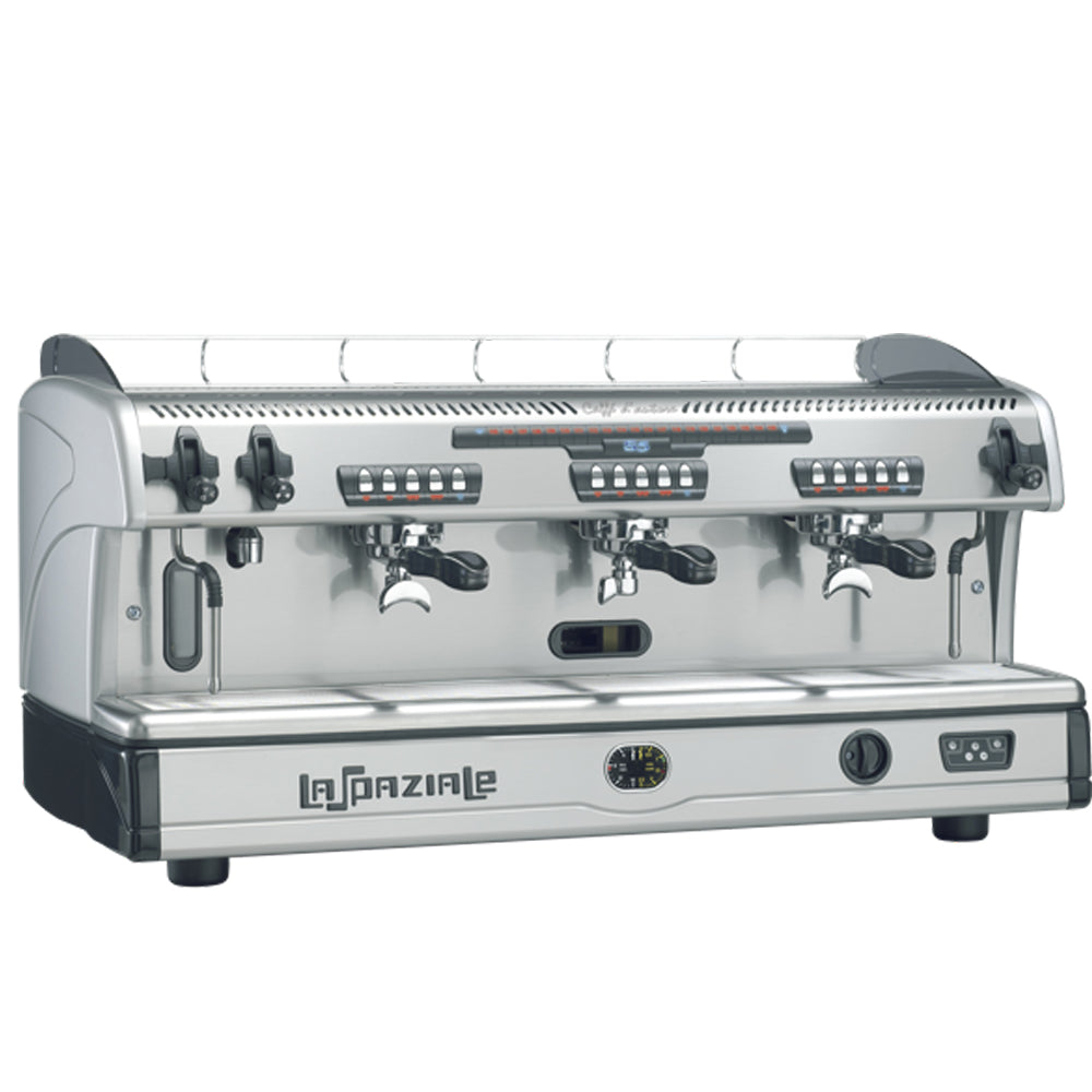 Upgrade your café with the La Spaziale S5 EK, a commercial semi-automatic espresso machine designed for high-performance coffee service. Featuring energy-efficient technology, programmable buttons, and dual pressure gauges, it’s ideal for busy cafés, bars, and restaurants. Available in 2, 3, or 4 group models, the S5 EK ensures consistent quality.