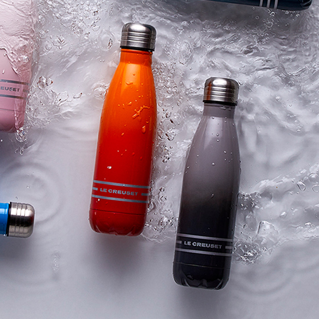 Le Creuset Hydration Water Bottle 500ml Flint Redber Coffee