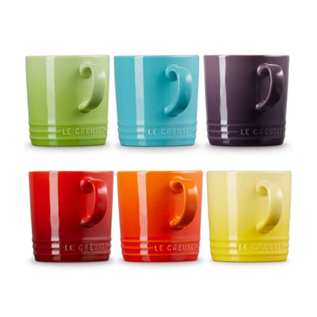 Le Creuset, Le Creuset Stoneware Rainbow Set of 6 Mugs, Redber Coffee