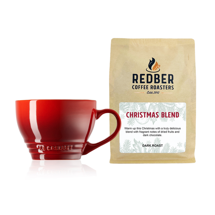 Le Creuset, Le Creuset Stoneware Grand Mug with 250g Christmas Blend Coffee, Redber Coffee