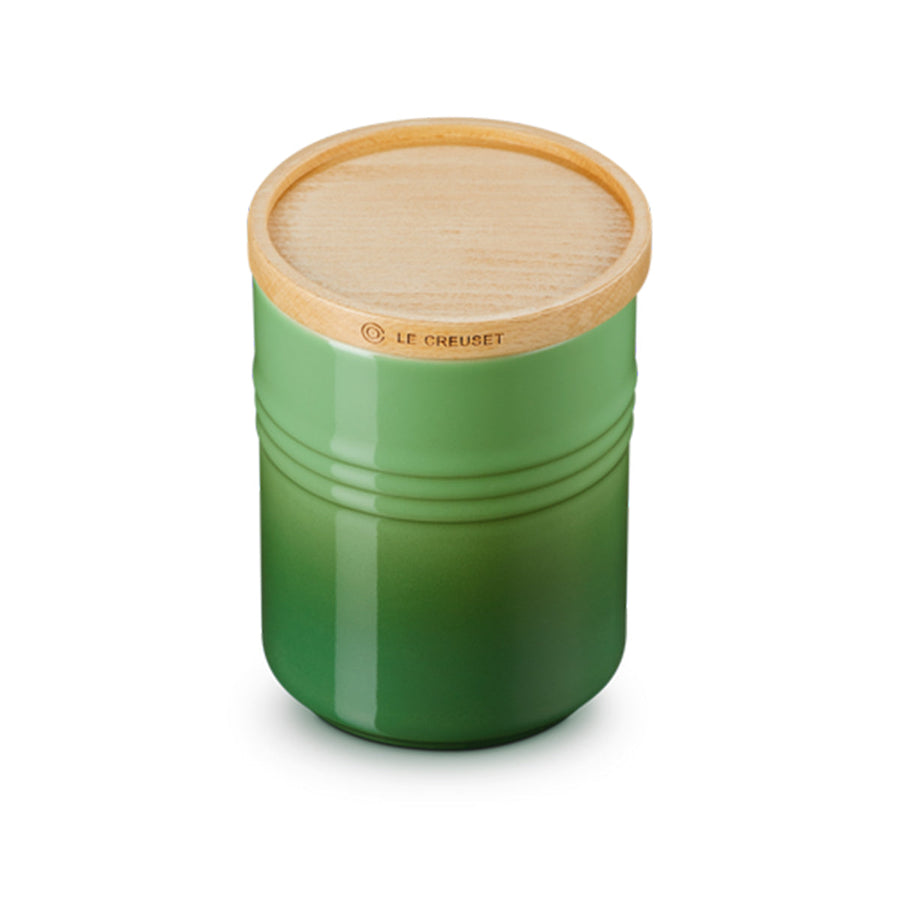 Le Creuset, Le Creuset Stoneware Medium Storage Jar with Wooden Lid - Bamboo Green, Redber Coffee