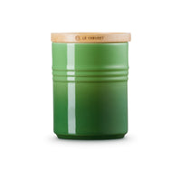 Le Creuset, Le Creuset Stoneware Medium Storage Jar with Wooden Lid - Bamboo Green, Redber Coffee
