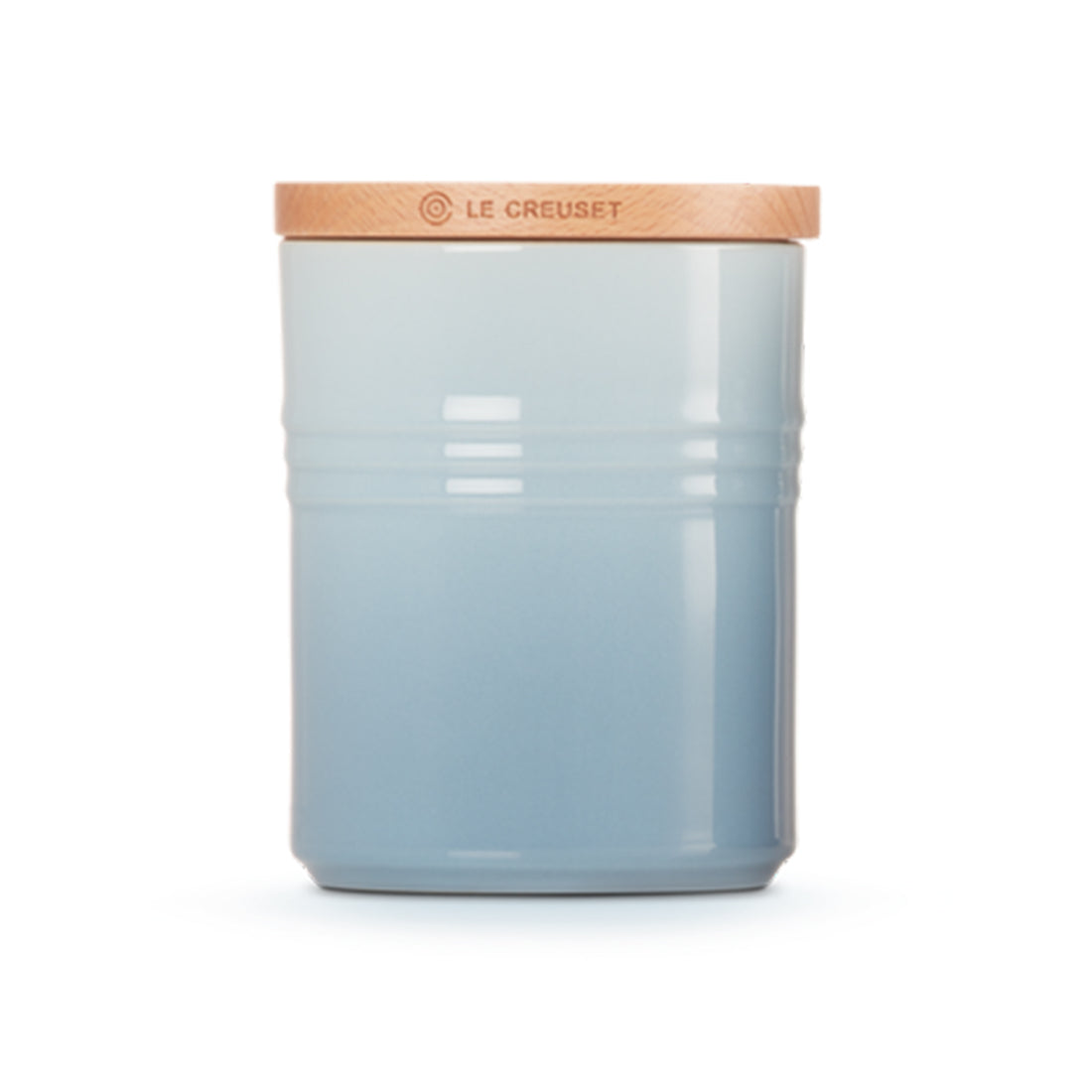 Le Creuset, Le Creuset Stoneware Medium Storage Jar with Wooden Lid - Coastal Blue, Redber Coffee
