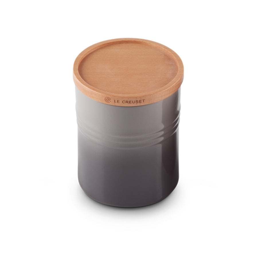 Le Creuset, Le Creuset Stoneware Medium Storage Jar with Wooden Lid - Flint, Redber Coffee