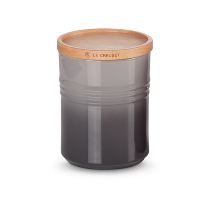 Le Creuset, Le Creuset Stoneware Medium Storage Jar with Wooden Lid - Flint, Redber Coffee