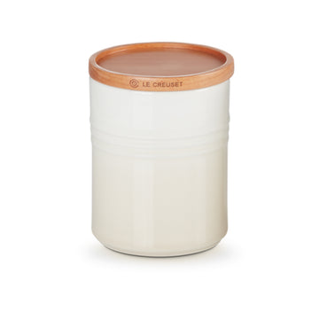 Le Creuset, Le Creuset Stoneware Medium Storage Jar with Wooden Lid - Meringue, Redber Coffee