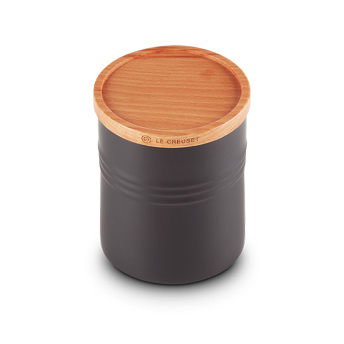Le Creuset, Le Creuset Stoneware Medium Storage Jar with Wooden Lid - Satin Black, Redber Coffee
