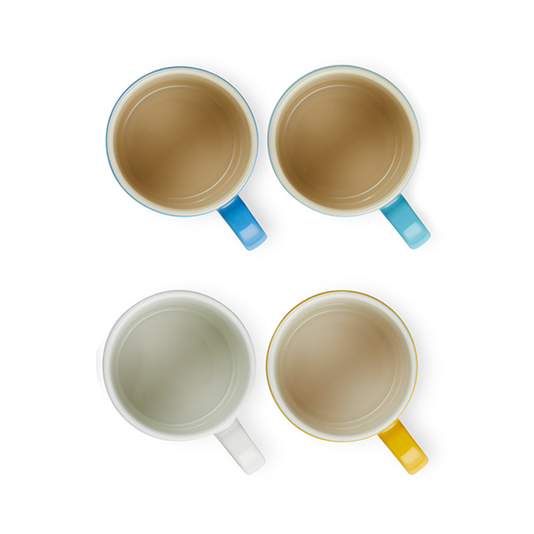 Le Creuset, Le Creuset Stoneware Riviera Collection Set of 4 x 350ml Mugs, Redber Coffee