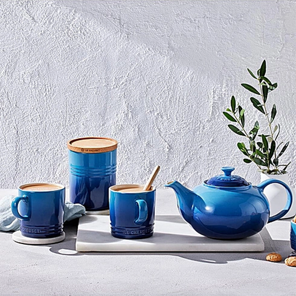 Le Creuset Stoneware Classic Teapot Azure Blue Redber Coffee