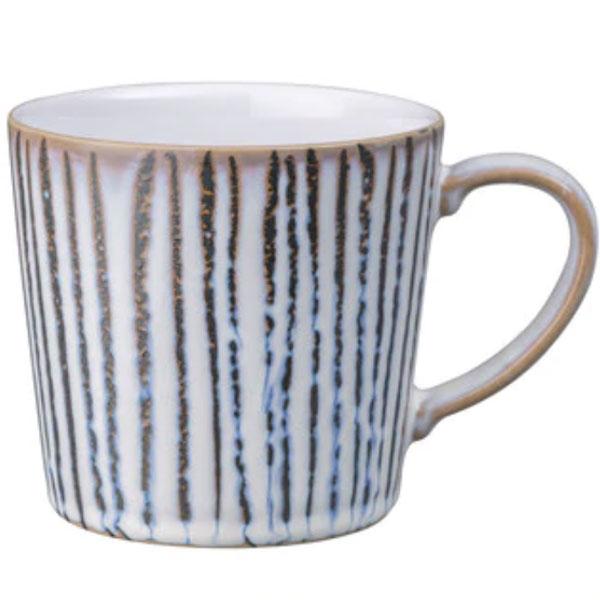 Denby, Denby Light Grey Vertical Wax Large Mug, Redber Coffee